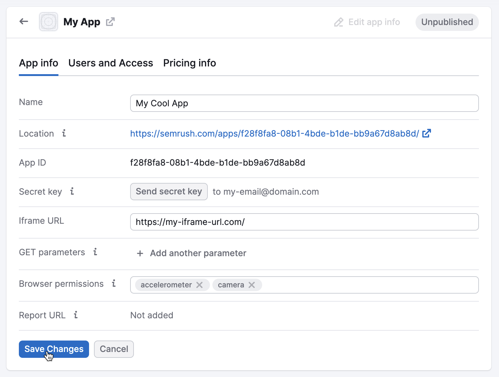 Edit form and save data