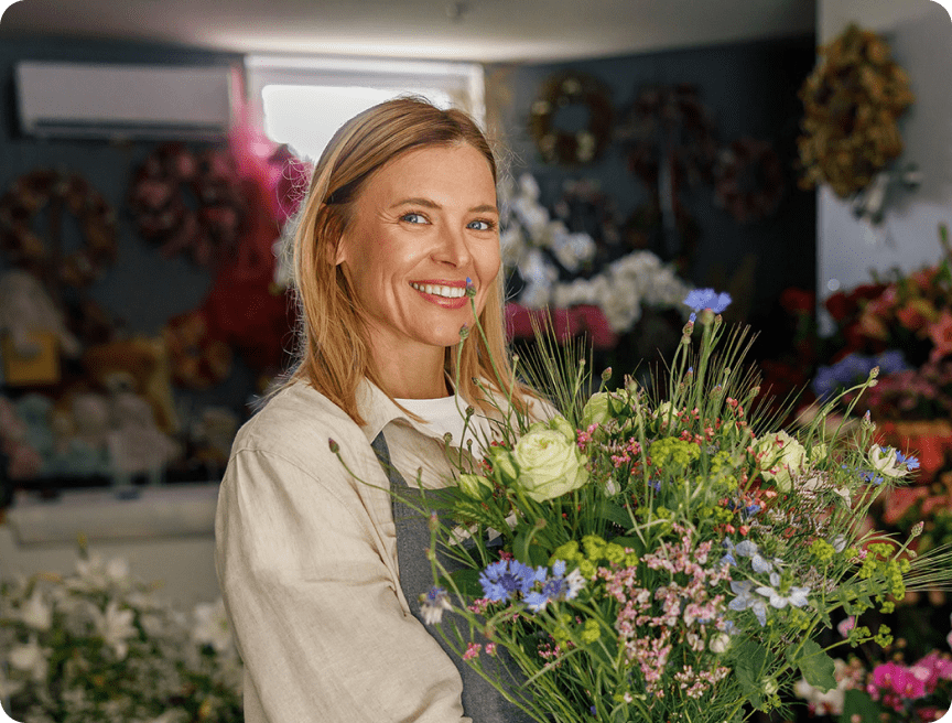 woman with flower